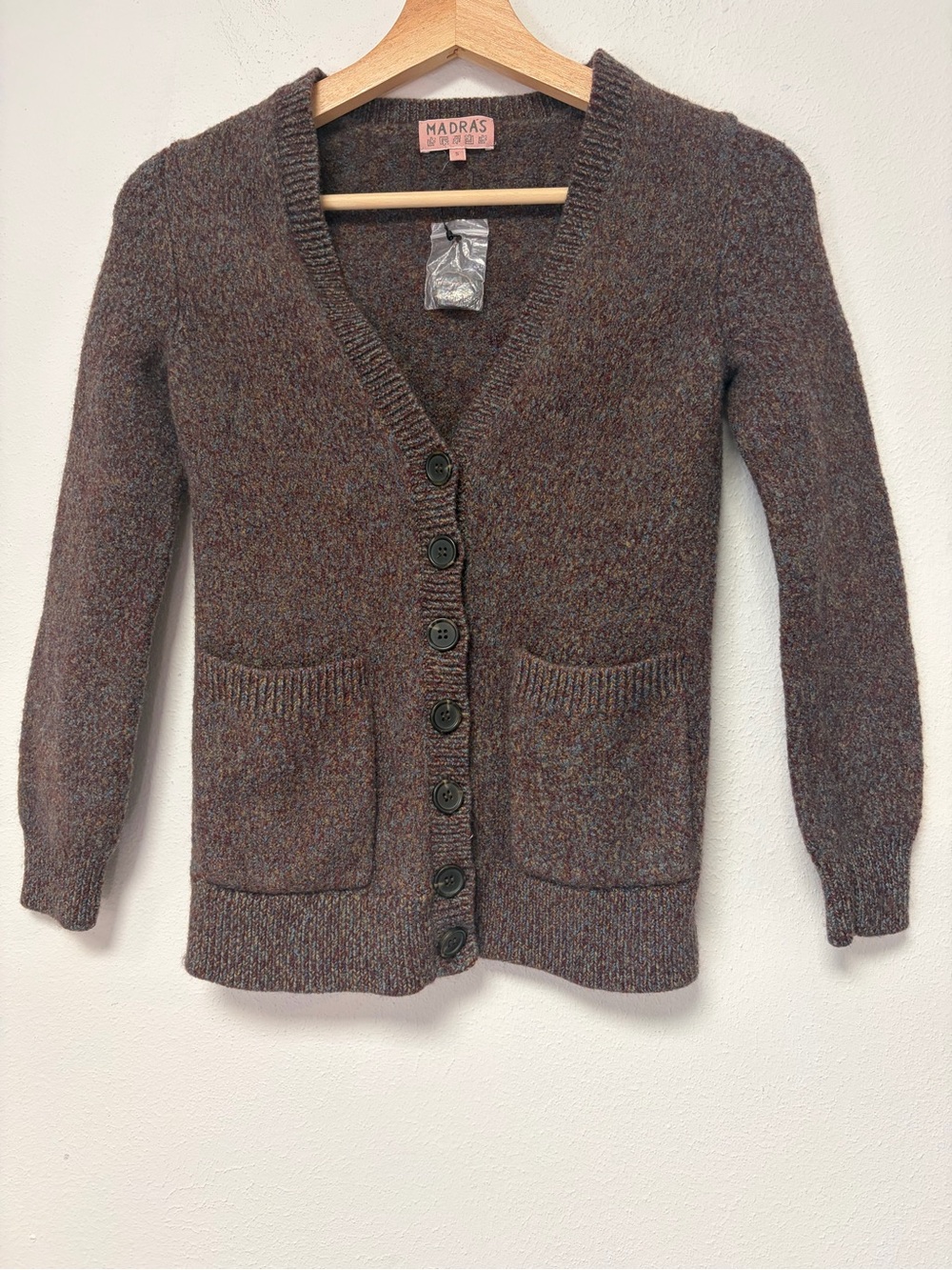 A.P.C. Madras 100% Wool Cardigan Sweater Button Front Classic Timeless 
Sz Small